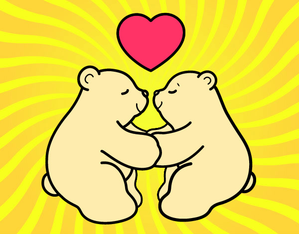 Desenho Os ursos polares amar pintado por Gaabigr