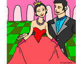 Desenho Princesa e príncipe no baile pintado por Mary09