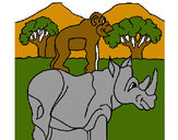 Desenho Rinoceronte e gracioso pintado por Nadim