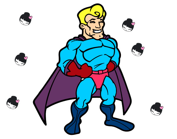 Desenho Super-herói musculoso pintado por wwwclaudia