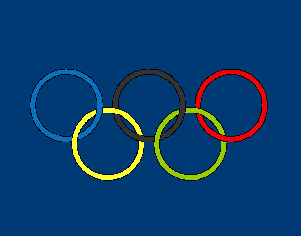 Desenho Argolas dos jogos olimpícos pintado por craques