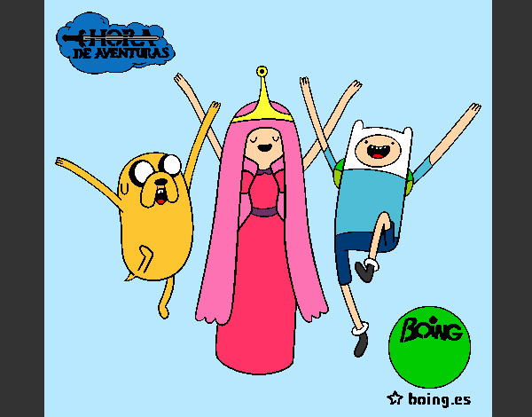 Desenho Jake, Princesa Bubblegum e Finn pintado por Lupper