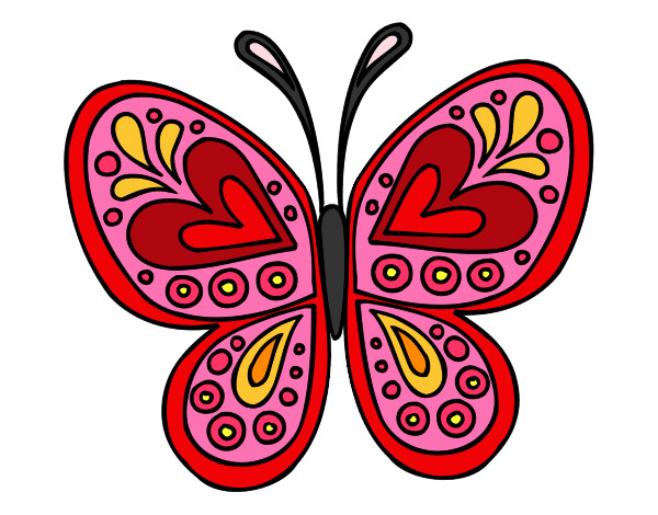 Desenho Mandala borboleta pintado por mandala