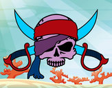 Desenho Símbolo pirata pintado por iete