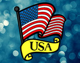 Desenho Bandeira dos Estados Unidos pintado por tenisou