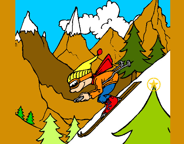 Desenho Esquiador pintado por andre10