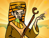 Desenho Faraó aborrecido pintado por messi