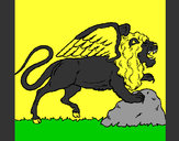 Desenho Leão alado pintado por Marquinho