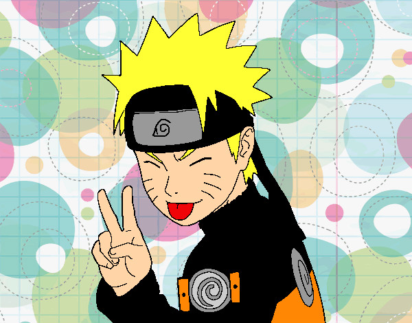 Desenho Naruto puxando para fora a língua pintado por ImShampoo