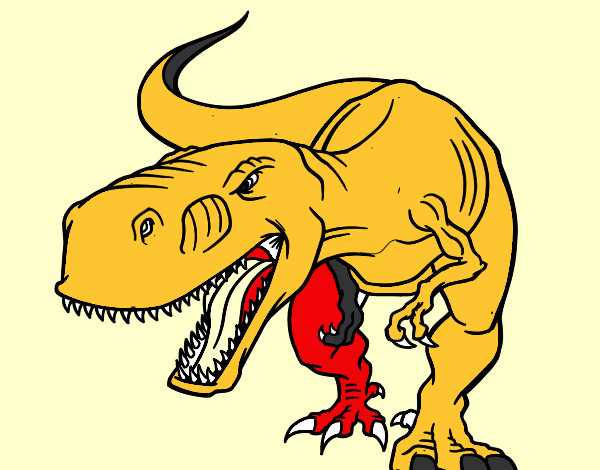 Desenho de T-rex bravo *--* pintado e colorido por Usuário não