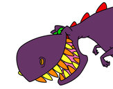 Desenho Dinossauro de dentes afiados pintado por  kauacamil
