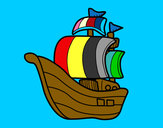 Desenho Embarcação piratas pintado por digo