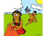 Desenho Mãe e filho maias pintado por ImShampoo