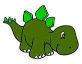 Desenho Bebê Stegosaurus pintado por Keminha
