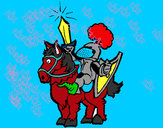 Desenho Cavaleiro a alçar a espada pintado por Luisfecofi