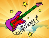Desenho Guitarra e estrelas pintado por evelyns2