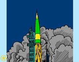 Desenho Lançamento foguete pintado por Hanielly