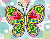 Desenho Mandala borboleta pintado por evelyns2