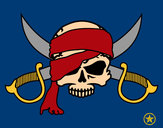 Desenho Símbolo pirata pintado por Hanielly