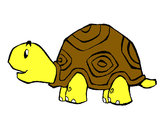 Desenho Tartaruga contente pintado por yellow