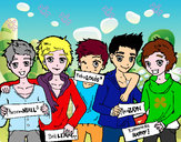 Desenho Os meninos do One Direction pintado por Ashley