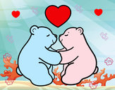 Desenho Os ursos polares amar pintado por Ashley