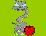Desenho Serpente e maçã pintado por Fabioloso