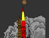 Desenho Lançamento foguete pintado por lima