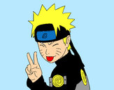 Desenho Naruto puxando para fora a língua pintado por muii