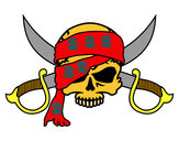Desenho Símbolo pirata pintado por muii