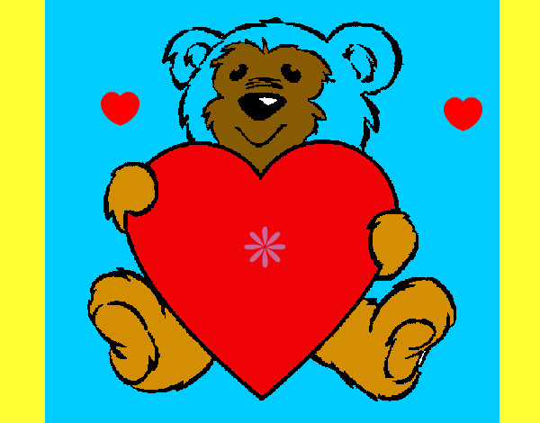Desenho Urso apaixonado pintado por wevertonhe