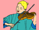 Desenho Violinista pintado por kelciana