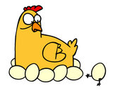 Desenho A incubação de galinha pintado por joaop