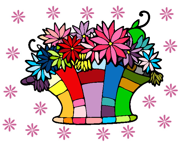 Desenho Cesta de flores 7 pintado por jujulinda