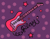 Desenho Guitarra e estrelas pintado por KASSYANE 