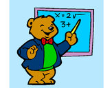 Desenho Professor urso pintado por rocky