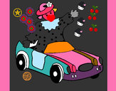 Desenho Boneca em carro descapotável pintado por PapiSan