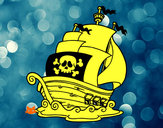 Desenho Navio de piratas pintado por LEANDROVI