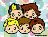 Desenho One Direction 2 pintado por iLove1D