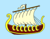 Desenho Barco viking pintado por ImShampoo
