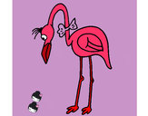 Desenho Flamingo com passarita pintado por CALEBE