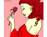 Desenho Princesa com uma rosa pintado por kayla