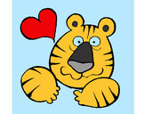 Desenho Tigre louco de amor pintado por jocelio 