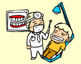 Desenho Dentista com paciente pintado por katia78