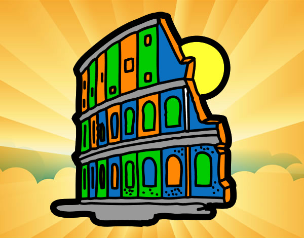 Desenho Coliseu de Roma pintado por PABLITO