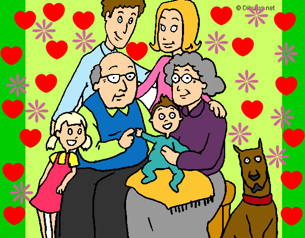 Desenho Família pintado por esthercgp