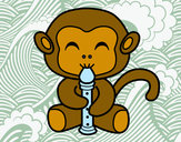 Desenho Macaco flautista pintado por dudi123