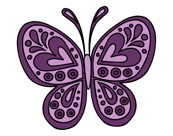 Desenho Mandala borboleta pintado por gabisouza