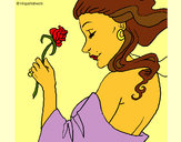 Desenho Princesa com uma rosa pintado por Marcins