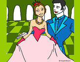 Desenho Princesa e príncipe no baile pintado por Lucinete